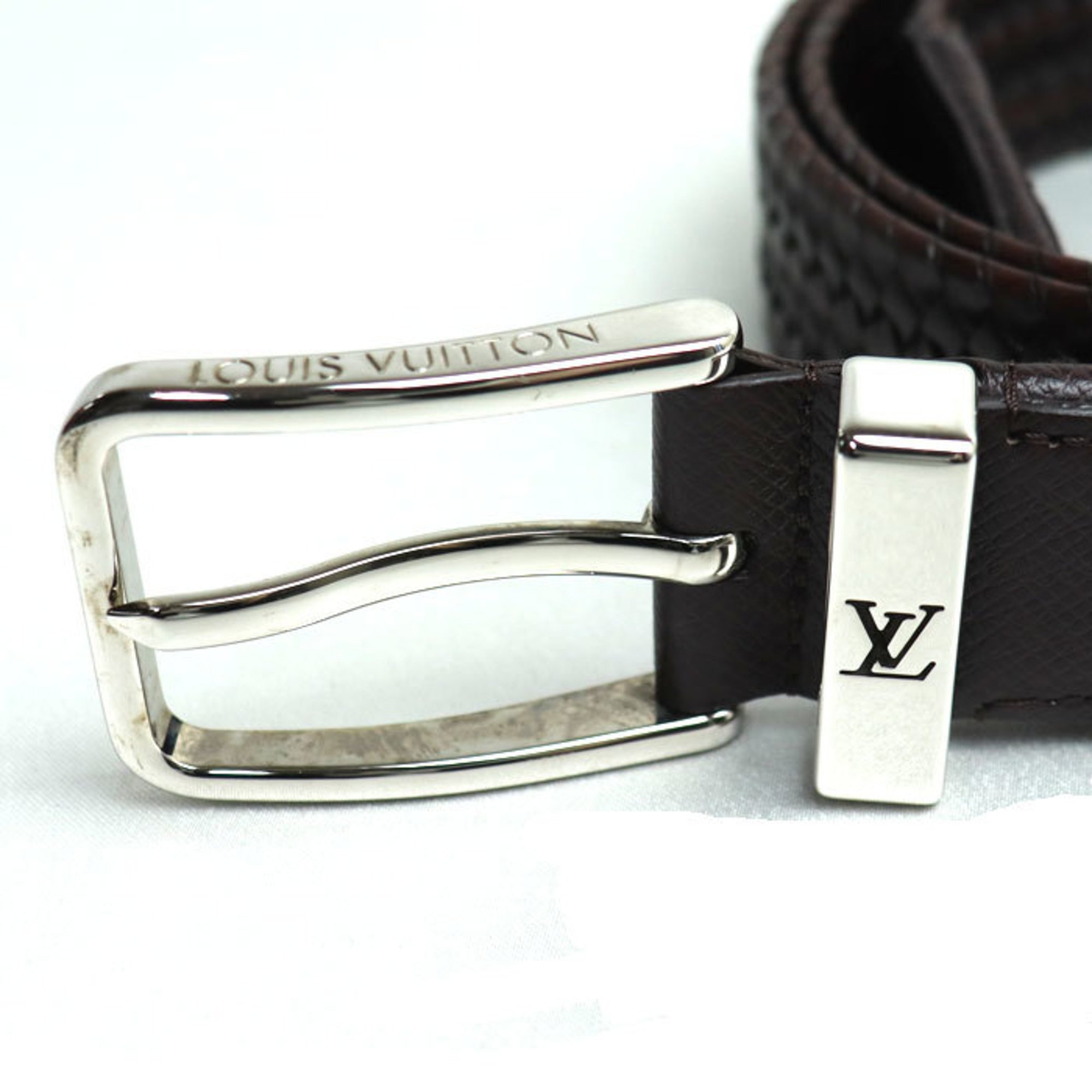 LOUIS VUITTON Louis Vuitton Santur Pont Neuf Braided Belt Brown M0372 Men's