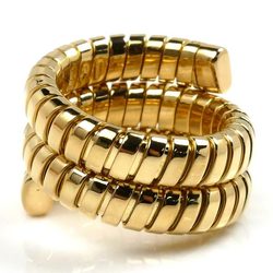 BVLGARI 18K Yellow Gold Tubogas Ring, 17.1g, Size 9-10, Women's