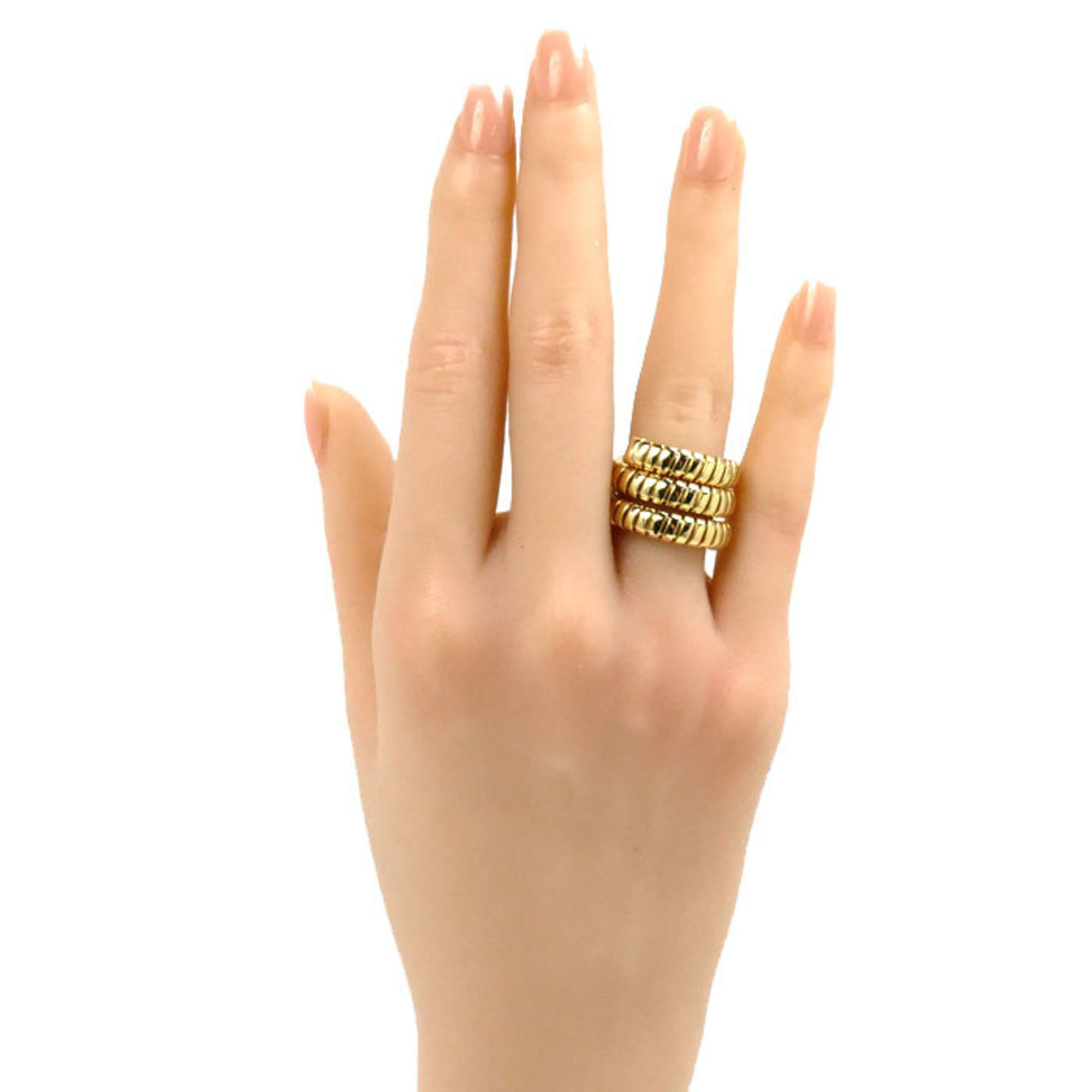 BVLGARI 18K Yellow Gold Tubogas Ring, 17.1g, Size 9-10, Women's