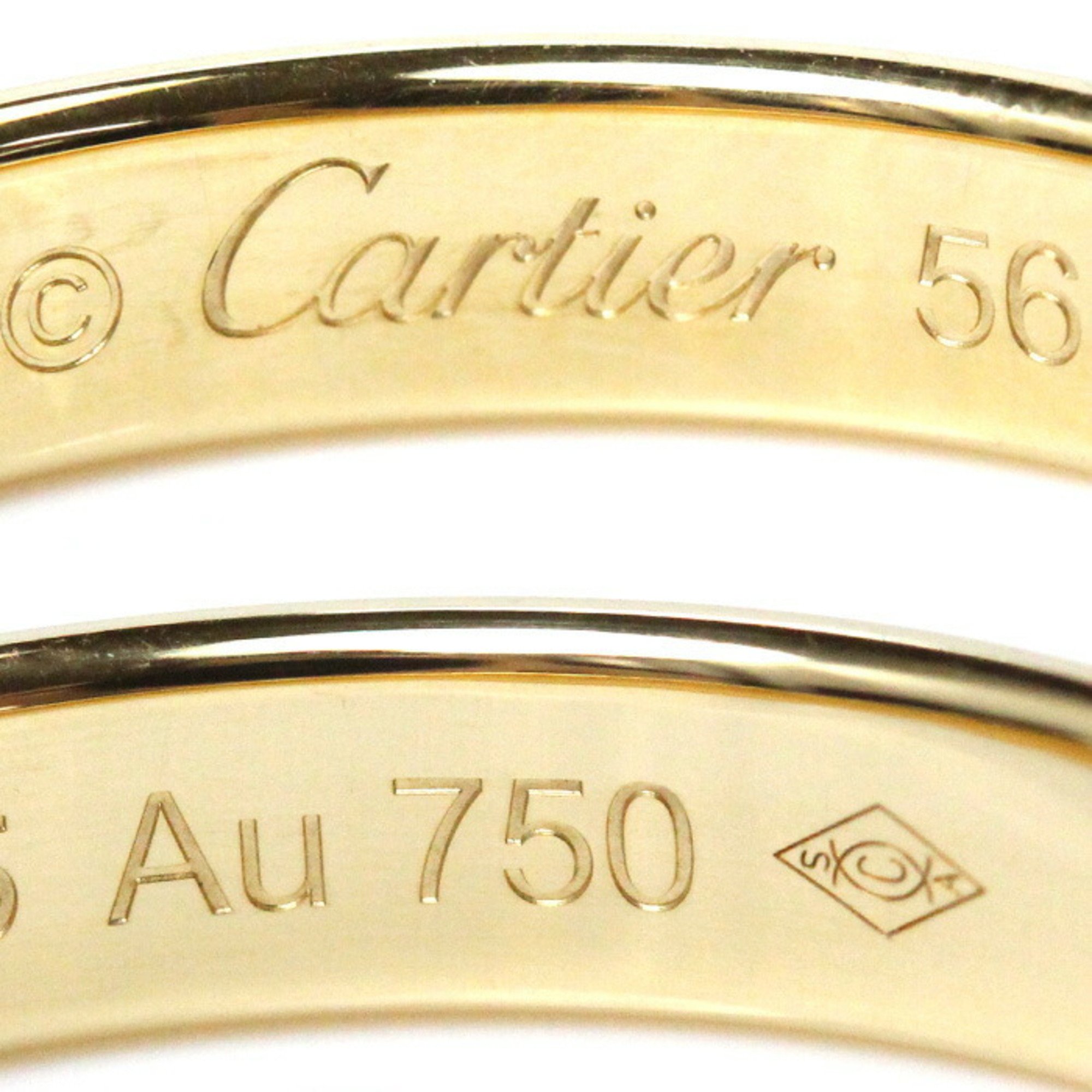 CARTIER Cartier K18YG Yellow Gold 1895 Wedding Ring B4031256 Size 15.5 56 4.8g Women's