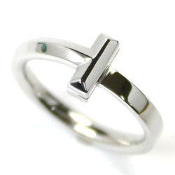 TIFFANY&Co. Tiffany K18WG White Gold T-One Narrow Ring 69278159 Size 9 4.6g Women's