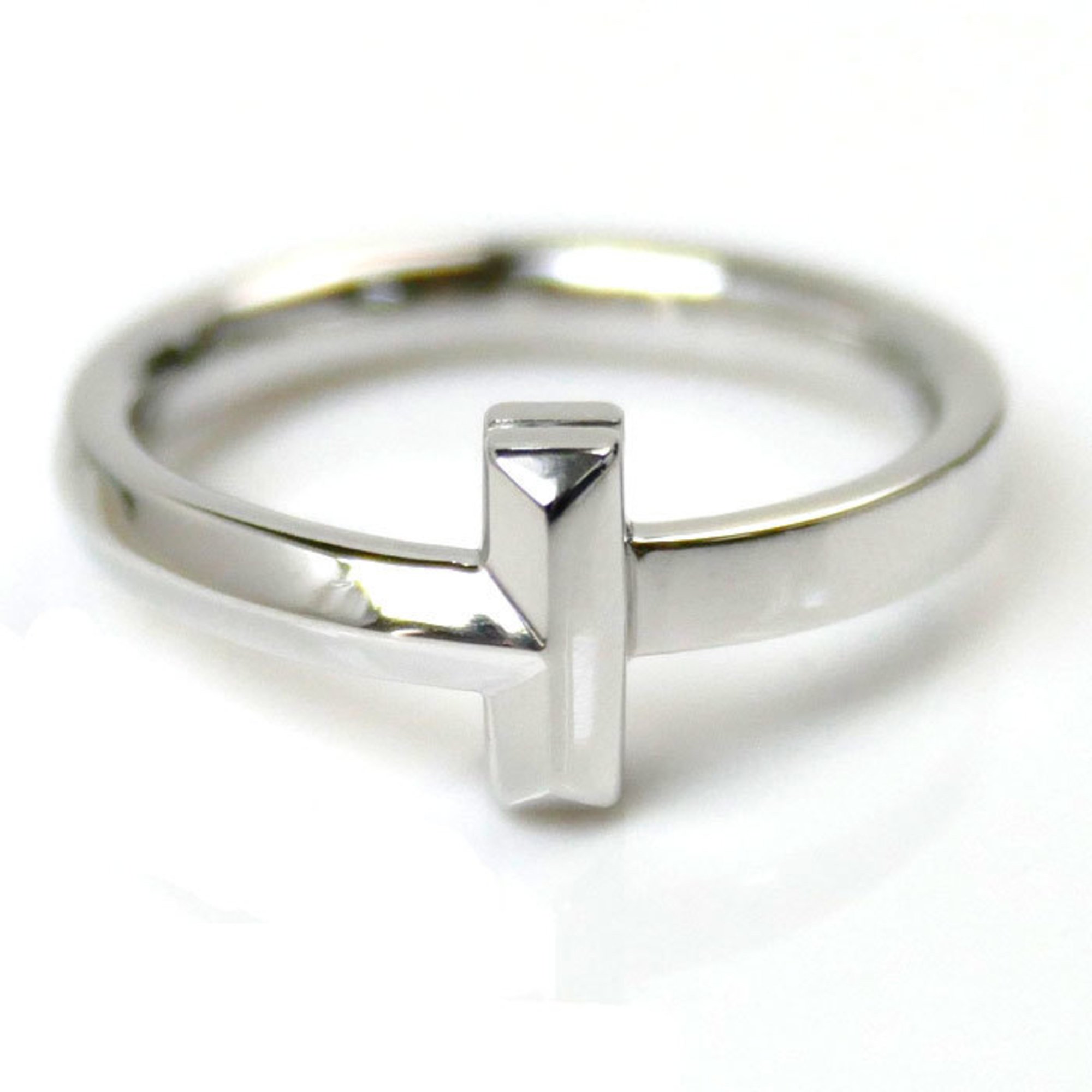 TIFFANY&Co. Tiffany K18WG White Gold T-One Narrow Ring 69278159 Size 9 4.6g Women's