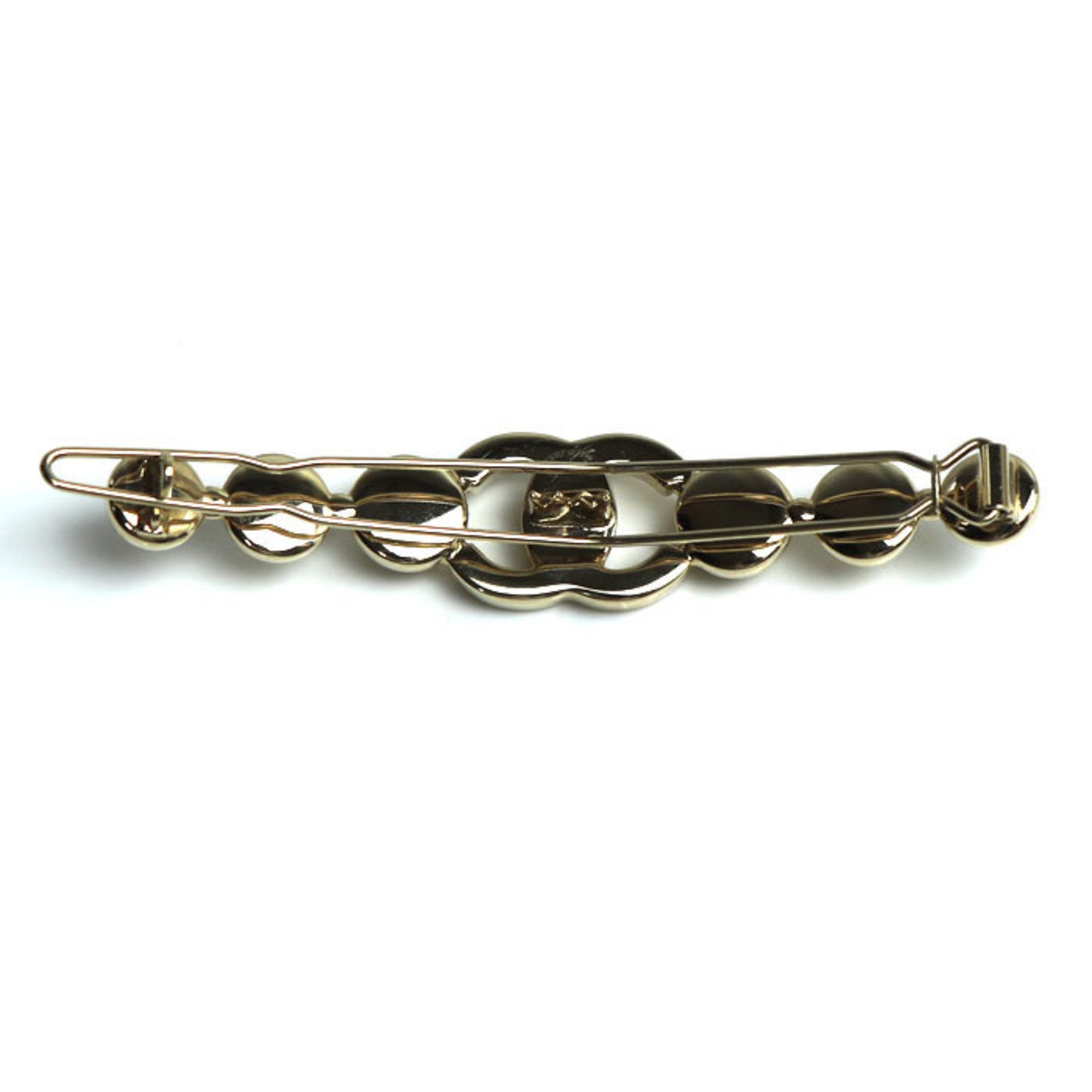 CHANEL Metal Coco Mark Gold Hair Clip Barrette for Women