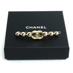 CHANEL Metal Coco Mark Gold Hair Clip Barrette for Women