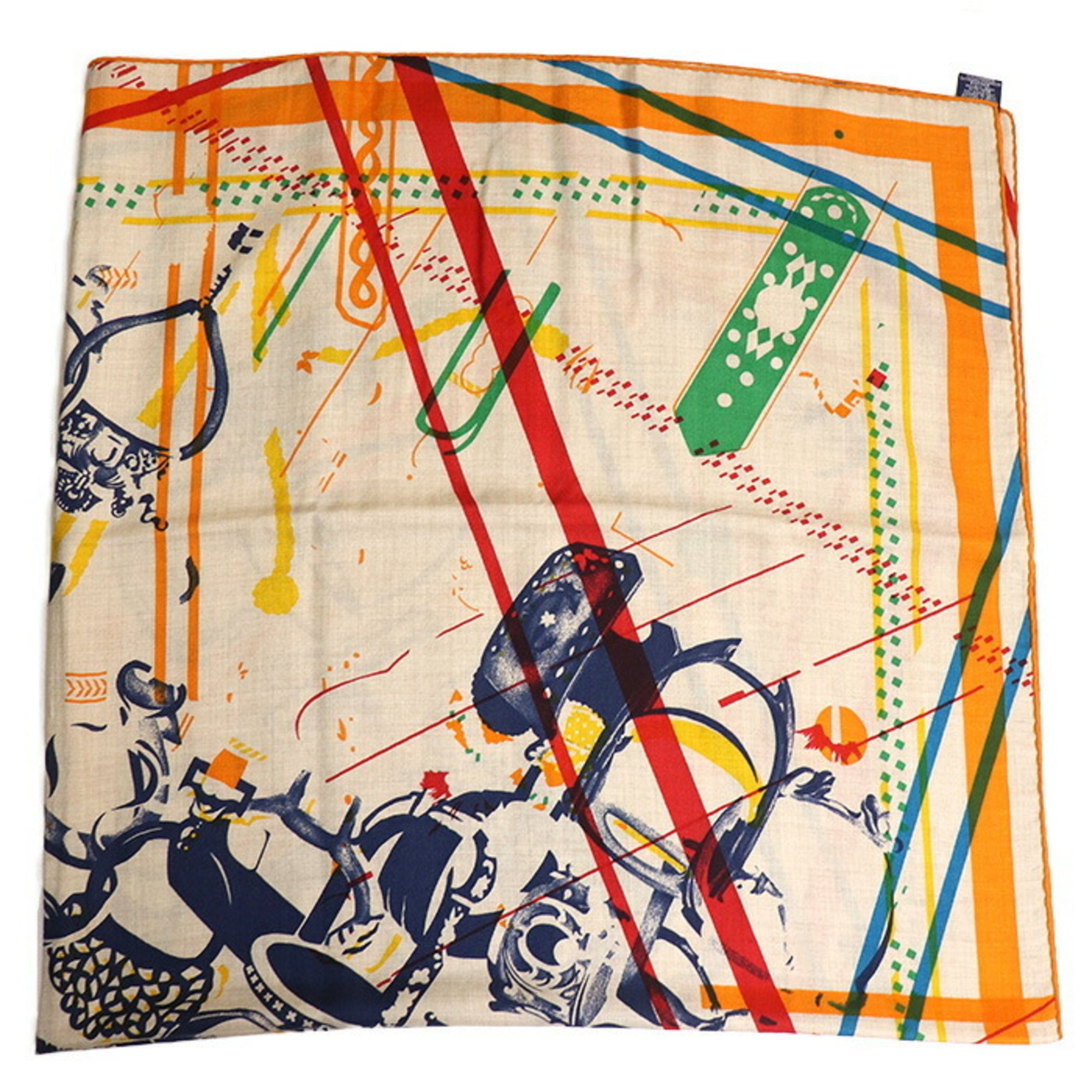 HERMES Hermes Carre Geant 140 Etrier Collaboration Scarf Muffler 213440S Women's