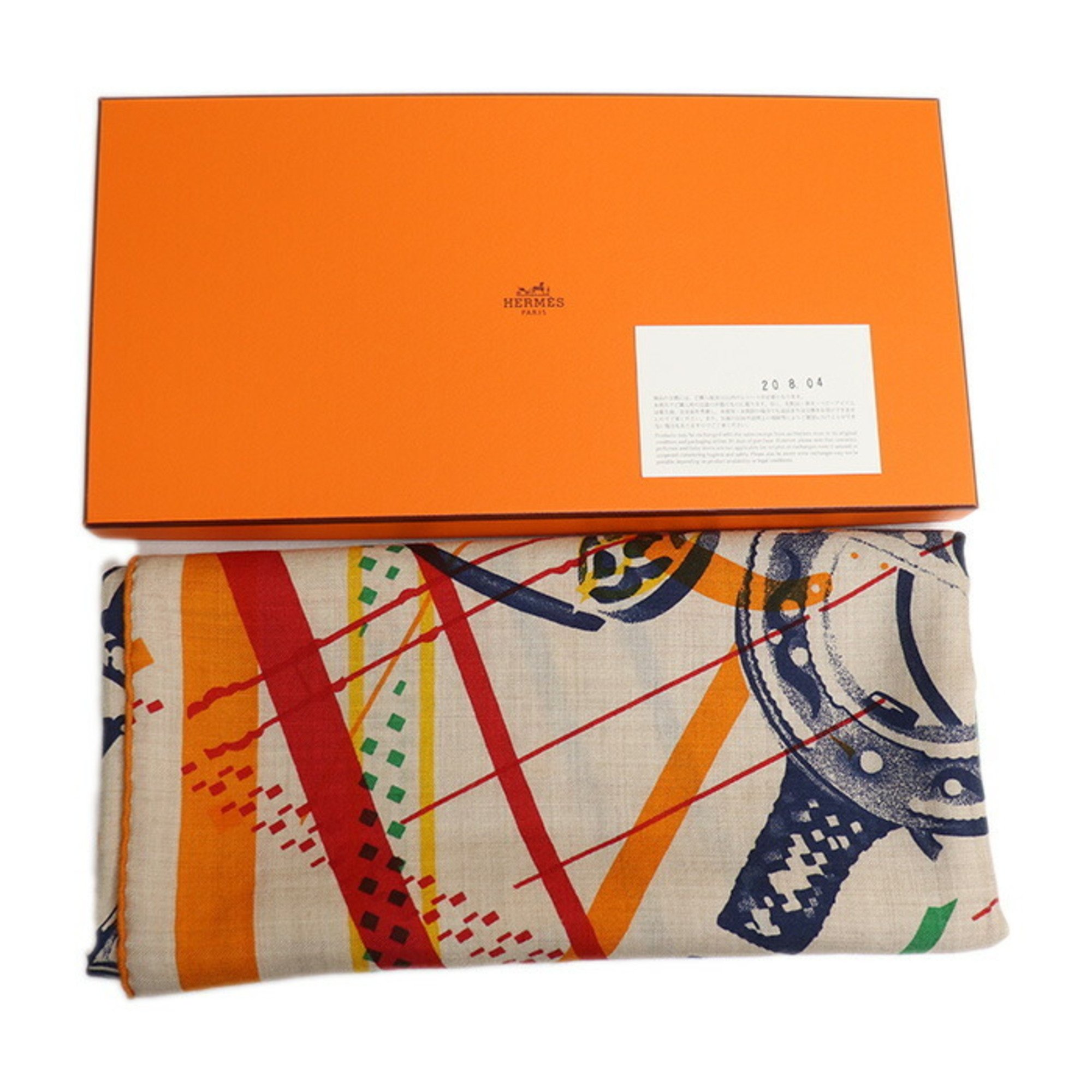 HERMES Hermes Carre Geant 140 Etrier Collaboration Scarf Muffler 213440S Women's