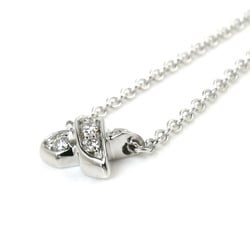 TIFFANY&Co. Tiffany K18WG White Gold Signature Necklace Diamond 2.1g 41cm Women's