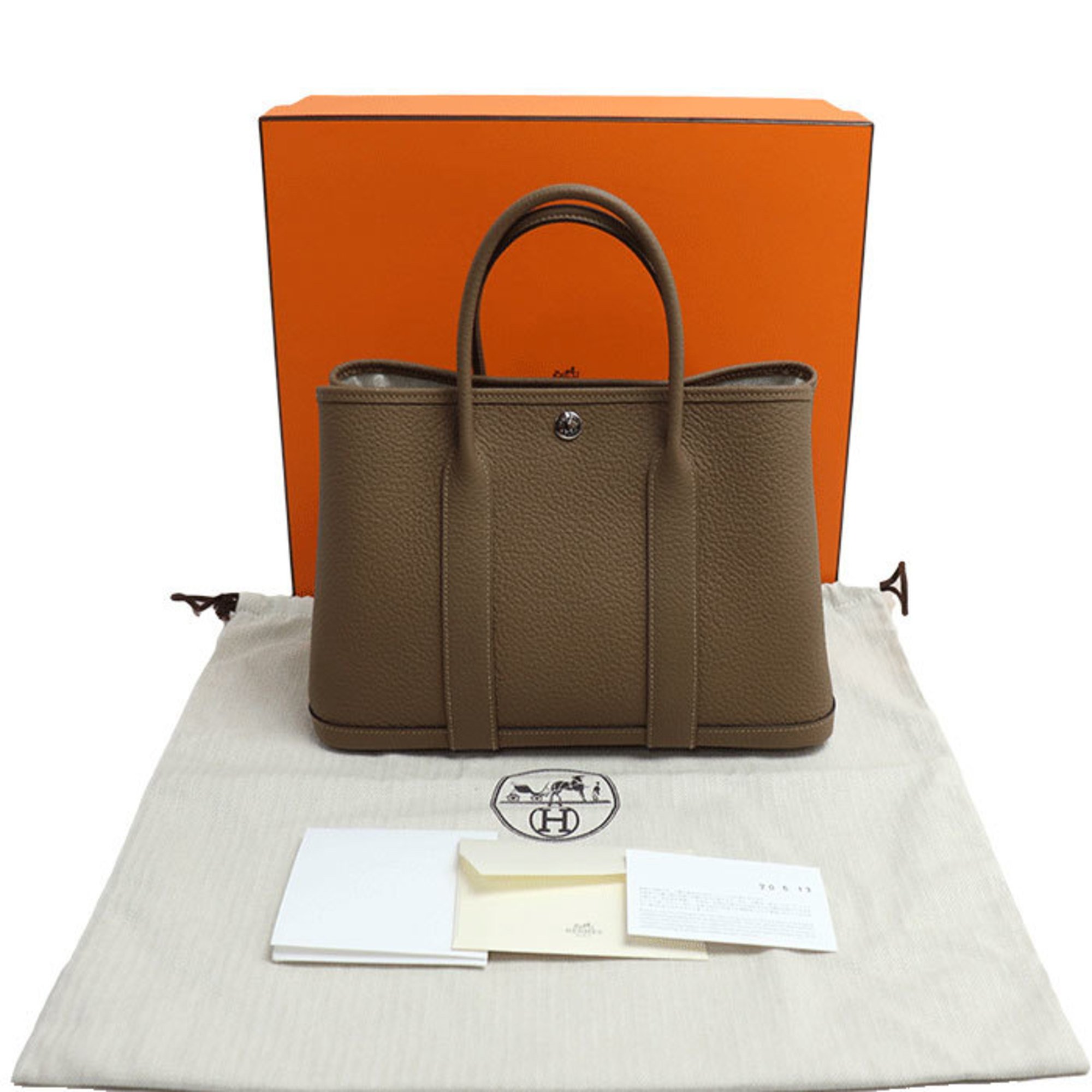 HERMES Garden TPM Handbag Etoupe Women's Y Stamp