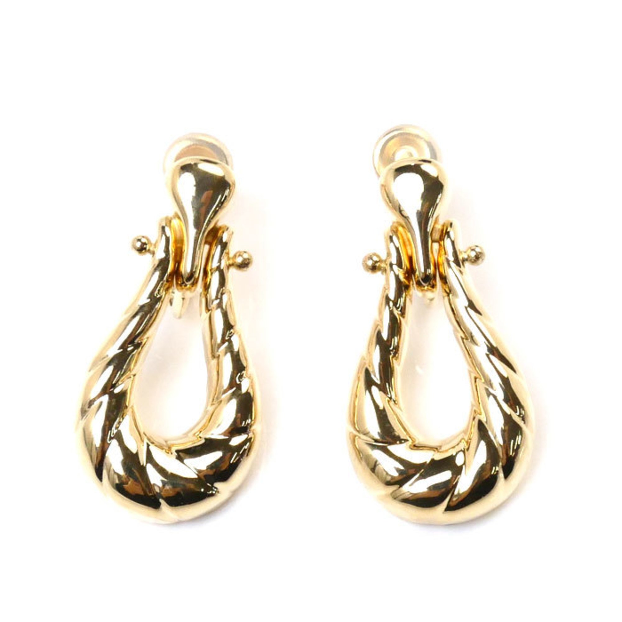 CELINE K18YG Yellow Gold Earrings 9.3g Screw Spring Type Women's