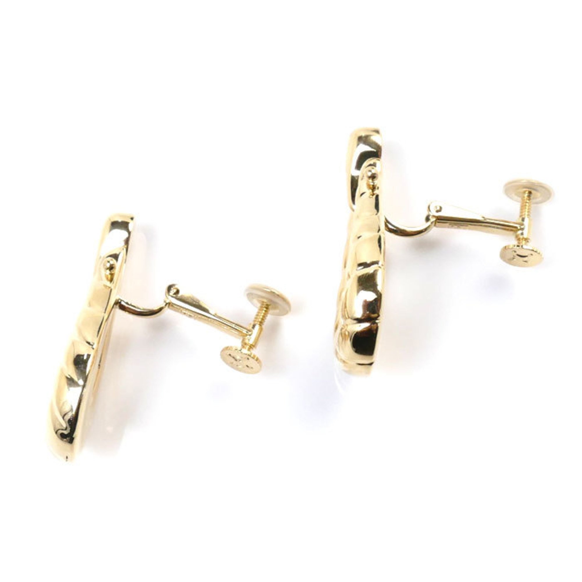 CELINE K18YG Yellow Gold Earrings 9.3g Screw Spring Type Women's