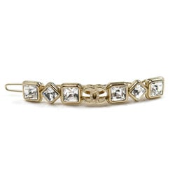 CHANEL Metal Coco Mark Rhinestone Barrette for Women