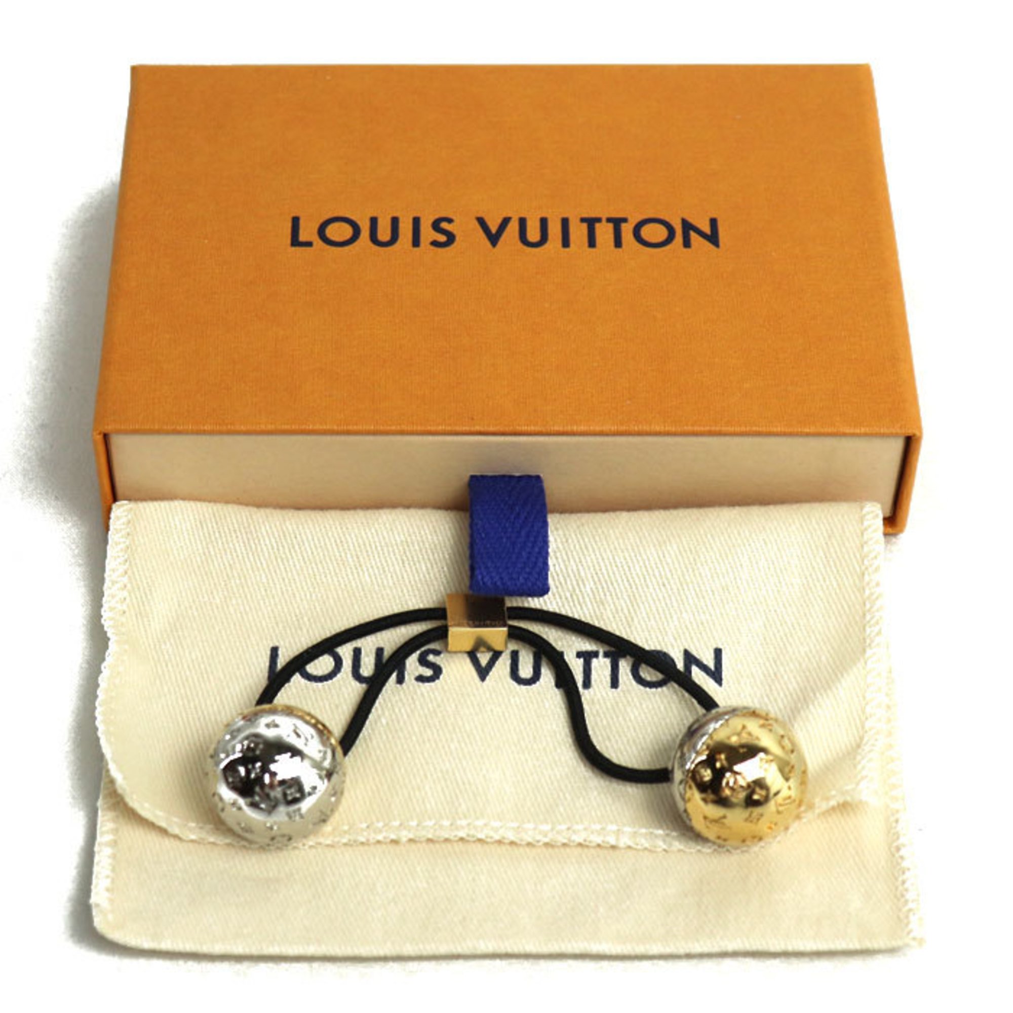 LOUIS VUITTON Louis Vuitton Metal Elastic Scrunchie Nanogram Planet LV Hair M80266 Women's