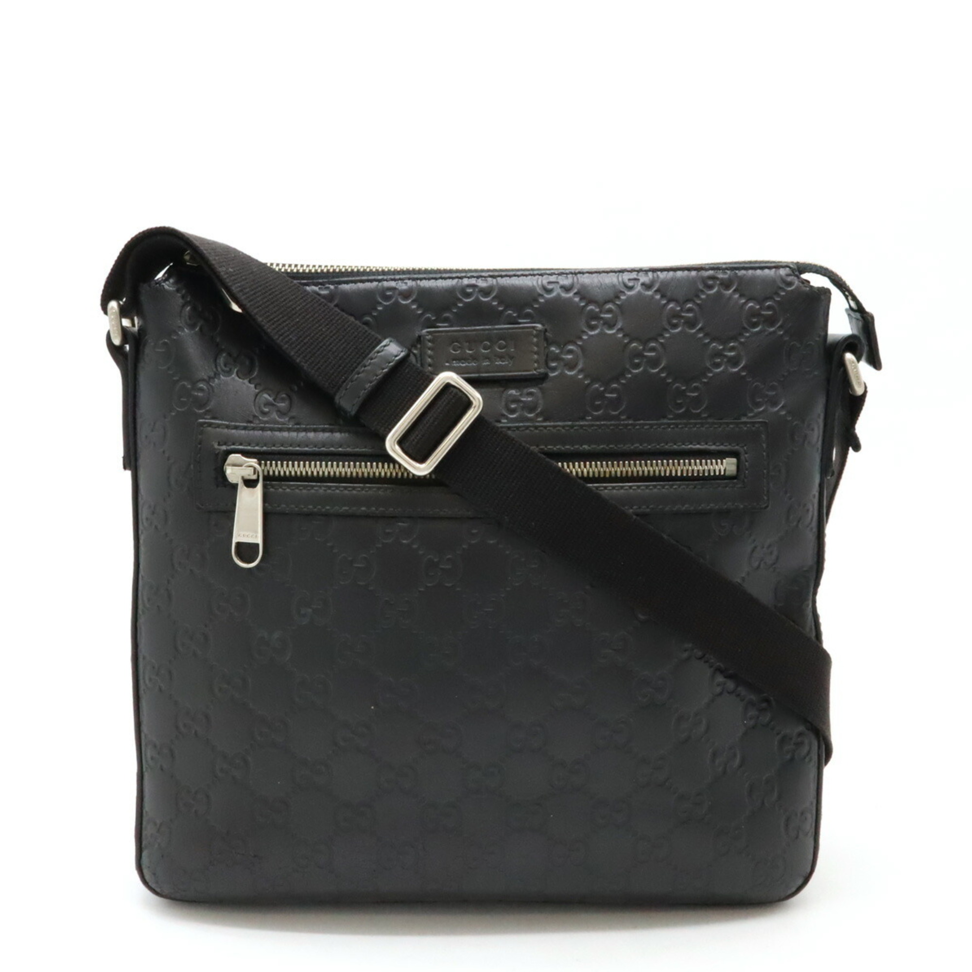 GUCCI Guccissima Shoulder Bag Leather Black 406408