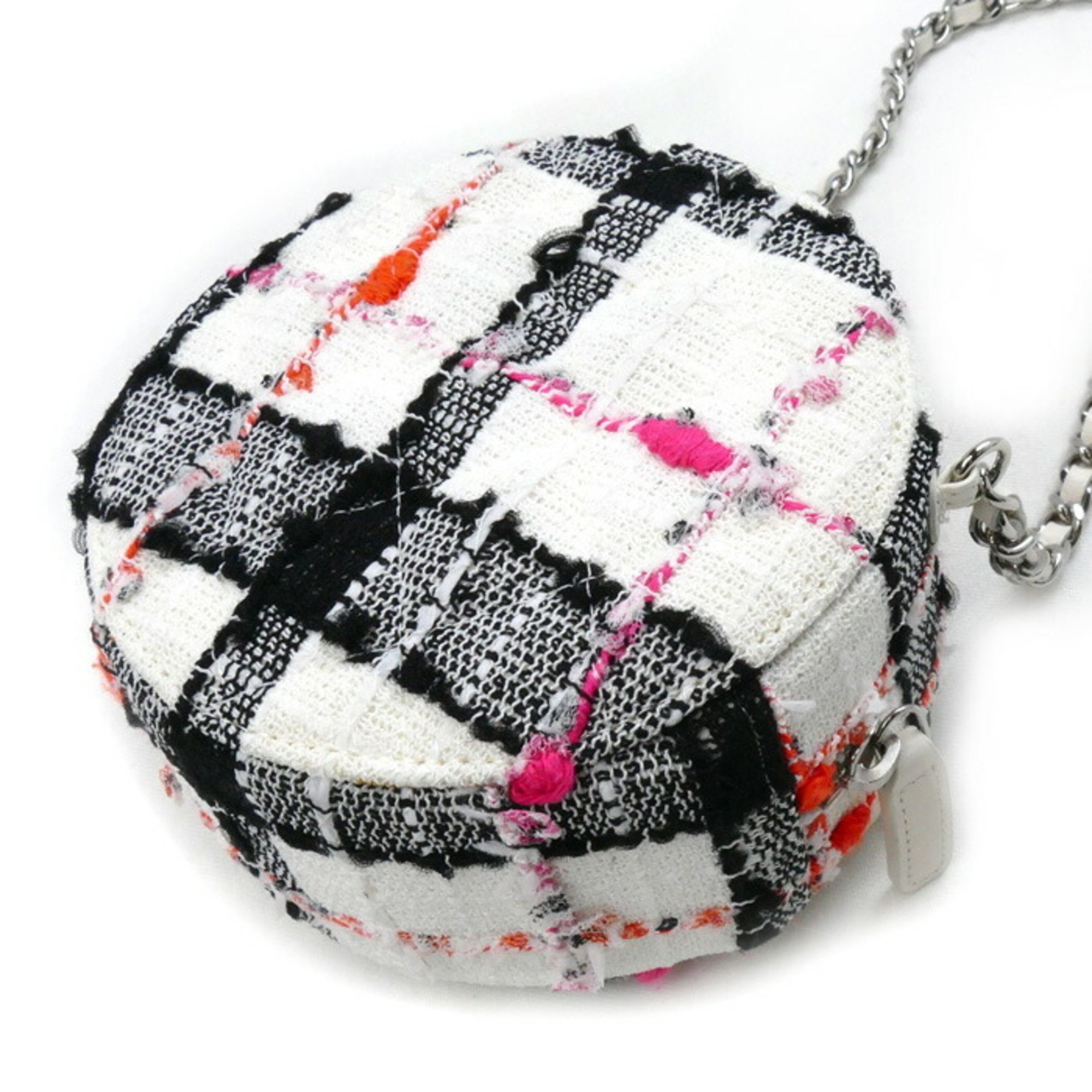 CHANEL Round Classic Chain Shoulder Bag AP0245 Tweed Multi Women's