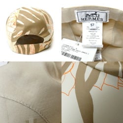 HERMES Davis Jungle Love Cap Beige Camel H222000N D157 57 Women's