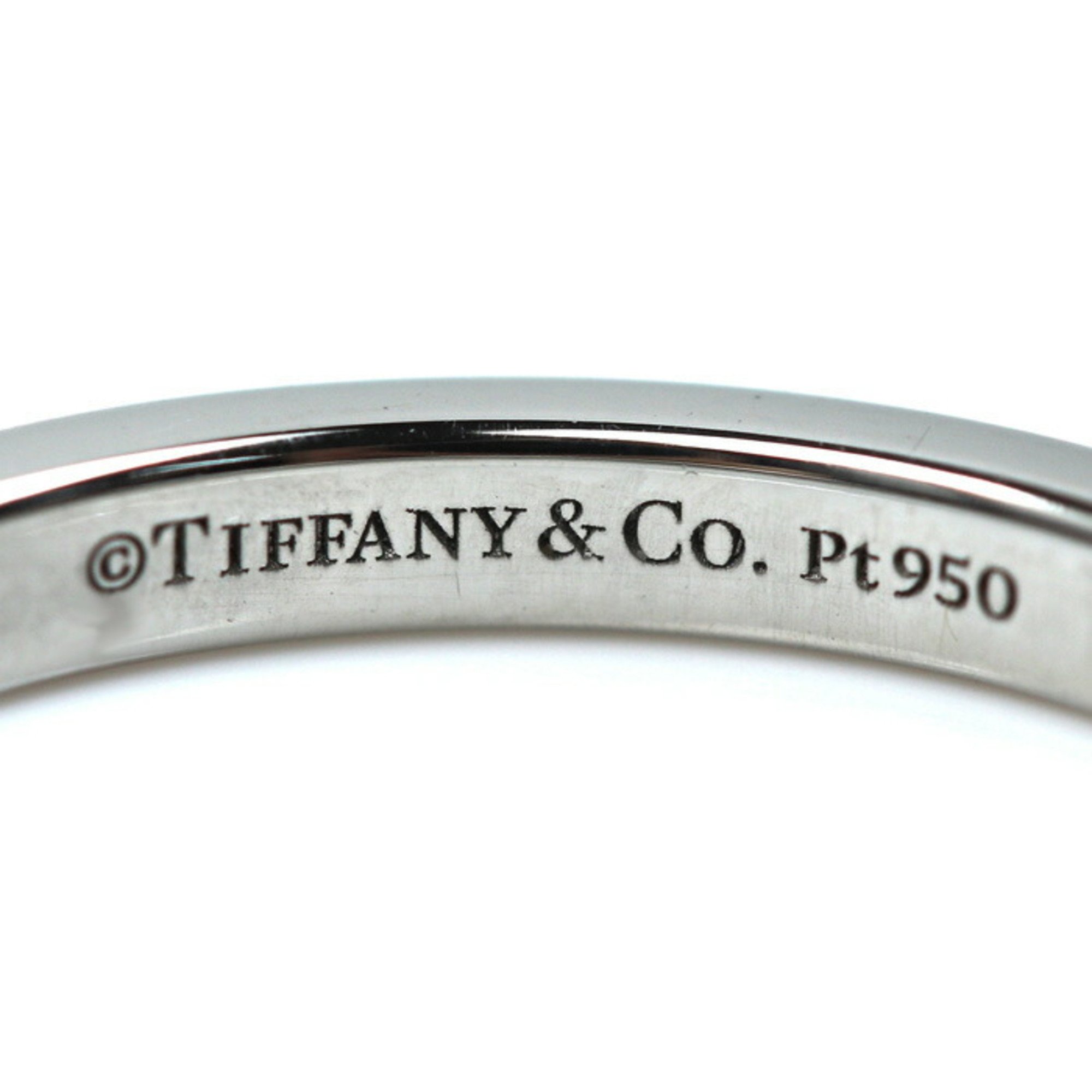 TIFFANY & Co. Tiffany Pt950 Platinum Classic Band 3P Diamond Ring, Diamond, Size 7.5, 3.4g, Women's