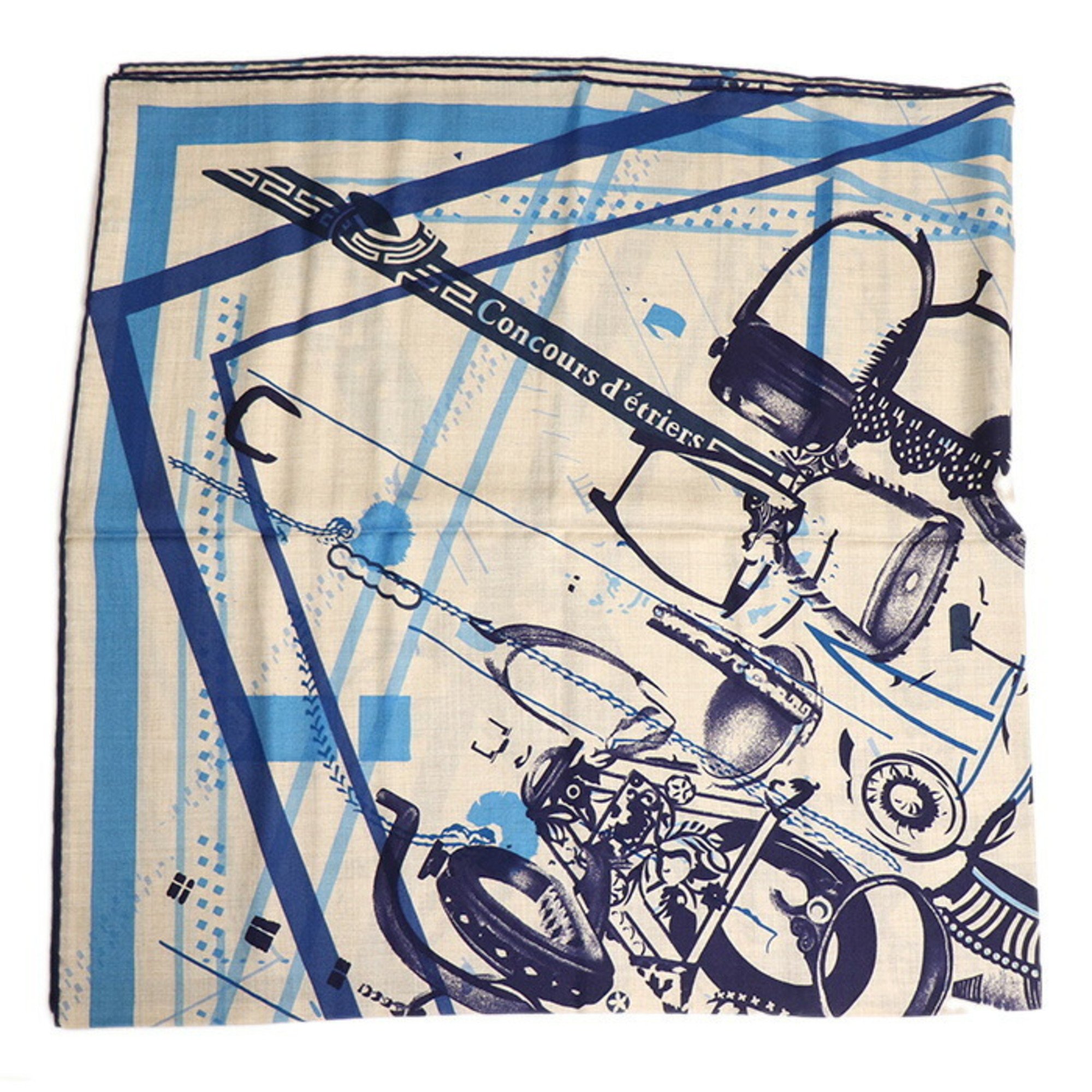 HERMES Hermes Carre Geant 140 Etrier Collaboration Scarf Muffler 213440S Women's