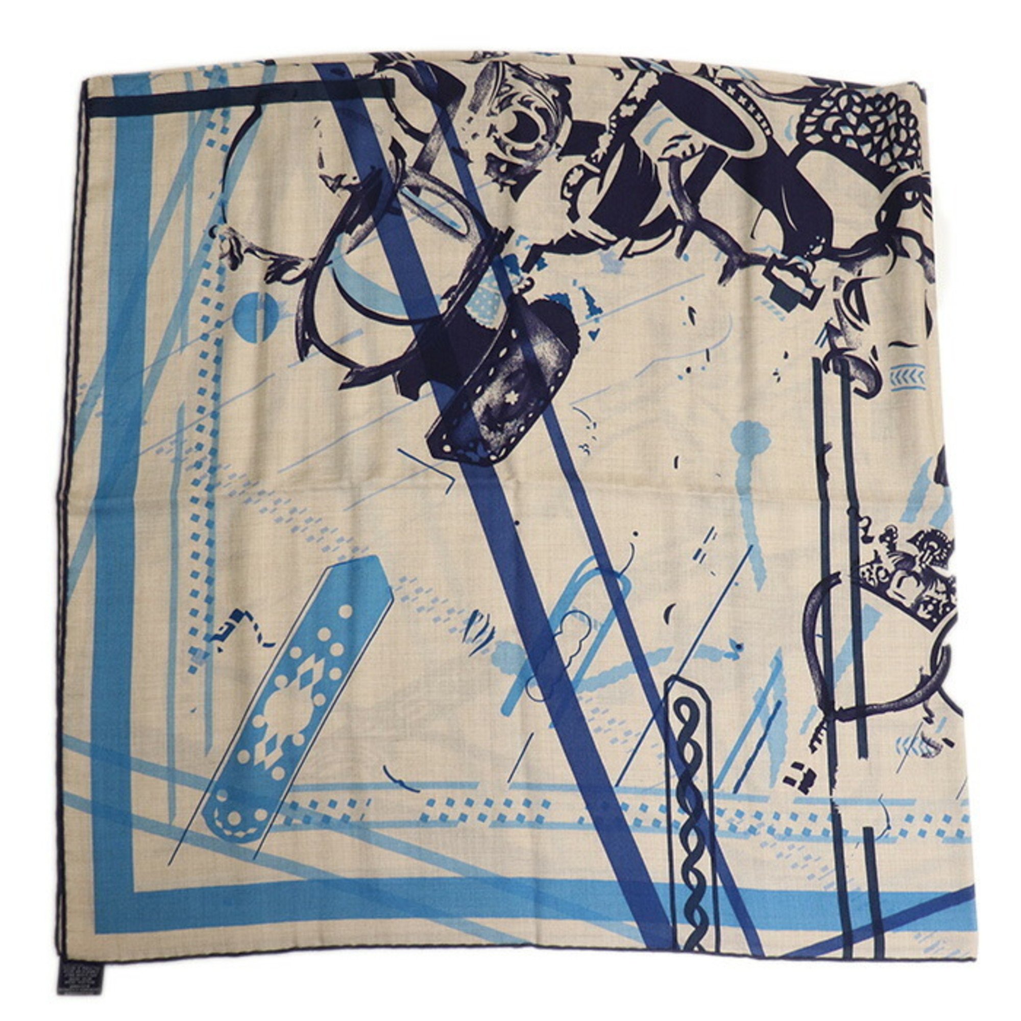 HERMES Hermes Carre Geant 140 Etrier Collaboration Scarf Muffler 213440S Women's