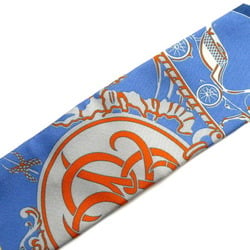 HERMES Twilly Sticker EX-LIBRIS Scarf Muffler Blue 853791S 09 Women's