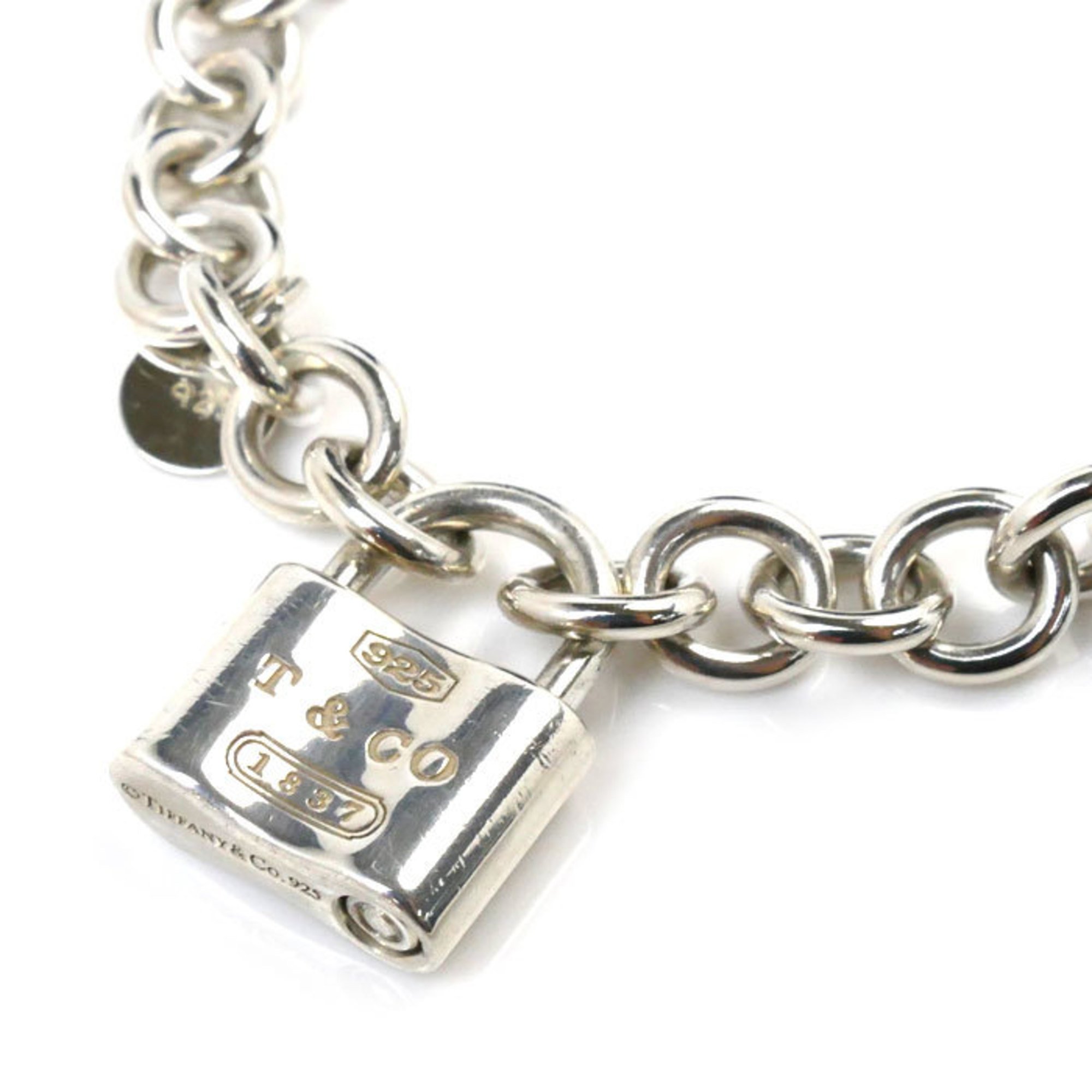 TIFFANY&Co. Tiffany Silver 925 Padlock Bracelet 24.0g 18cm Women's