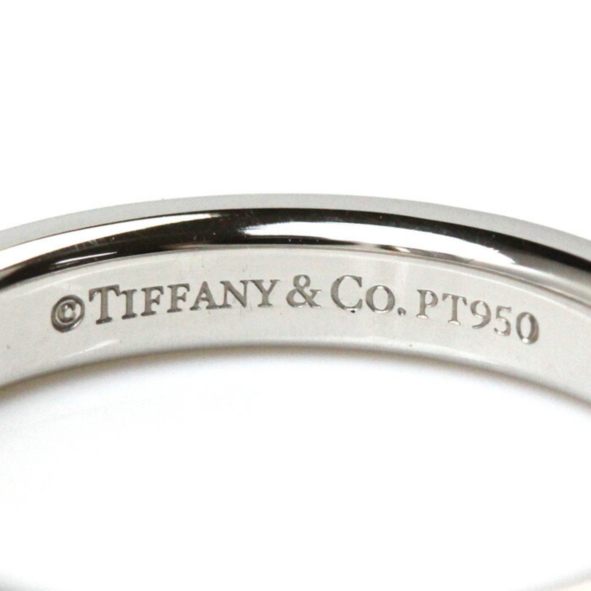 TIFFANY&Co. Tiffany Pt950 Platinum Flat Band 3P Diamond Ring 60001881 Size 9 4.5g Women's