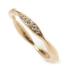 CHANEL K18PG Pink Gold Camellia Collection Half Eternity Ring J10836 Diamond Size 8 48 2.2g Women's