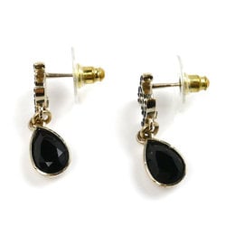 CHANEL Metal Coco Mark Black Stone Earrings for Women