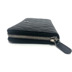 CHANEL A50097 CC Coco Mark Matelasse Wallet Long Caviar Skin Women's Black