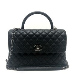 CHANEL A92991 Coco Handle 32 Large Bag Shoulder Handbag Caviar Skin Women's Black