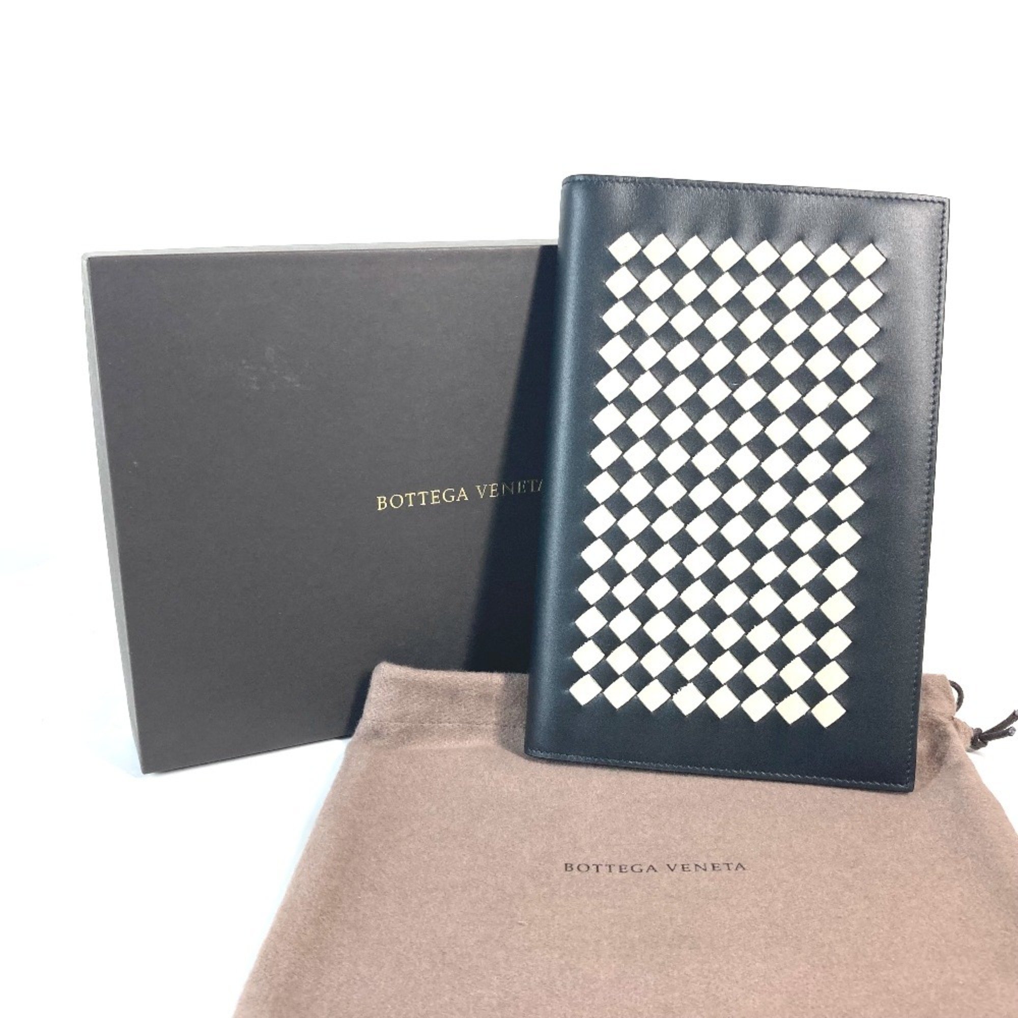 BOTTEGA VENETA Bottega Veneta Intrecciato Stationery Notebook Memo Pad Leather Men's Women's Black