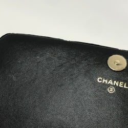 CHANEL Velour Matelasse Rhinestone Chain Shoulder Bag Women's Black