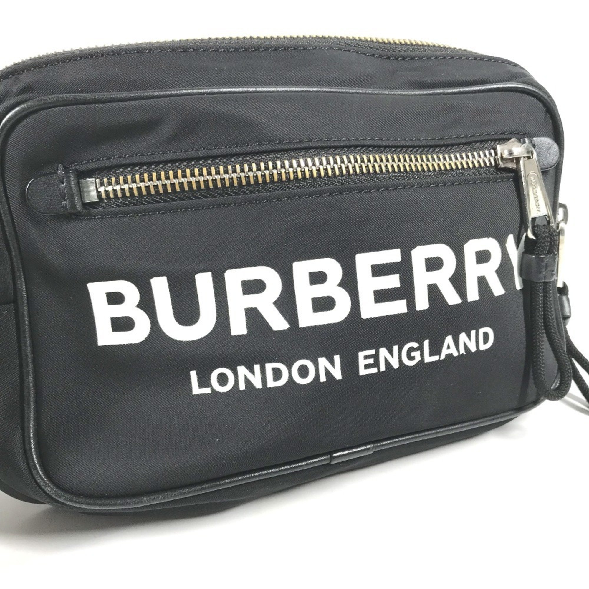 BURBERRY 8021089 Bicolor Belt Bag Waist Pouch Cross Body Nylon Men's Women's Black