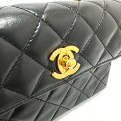 CHANEL 2208 Matelasse Chain Shoulder Bag Lambskin Women's Black