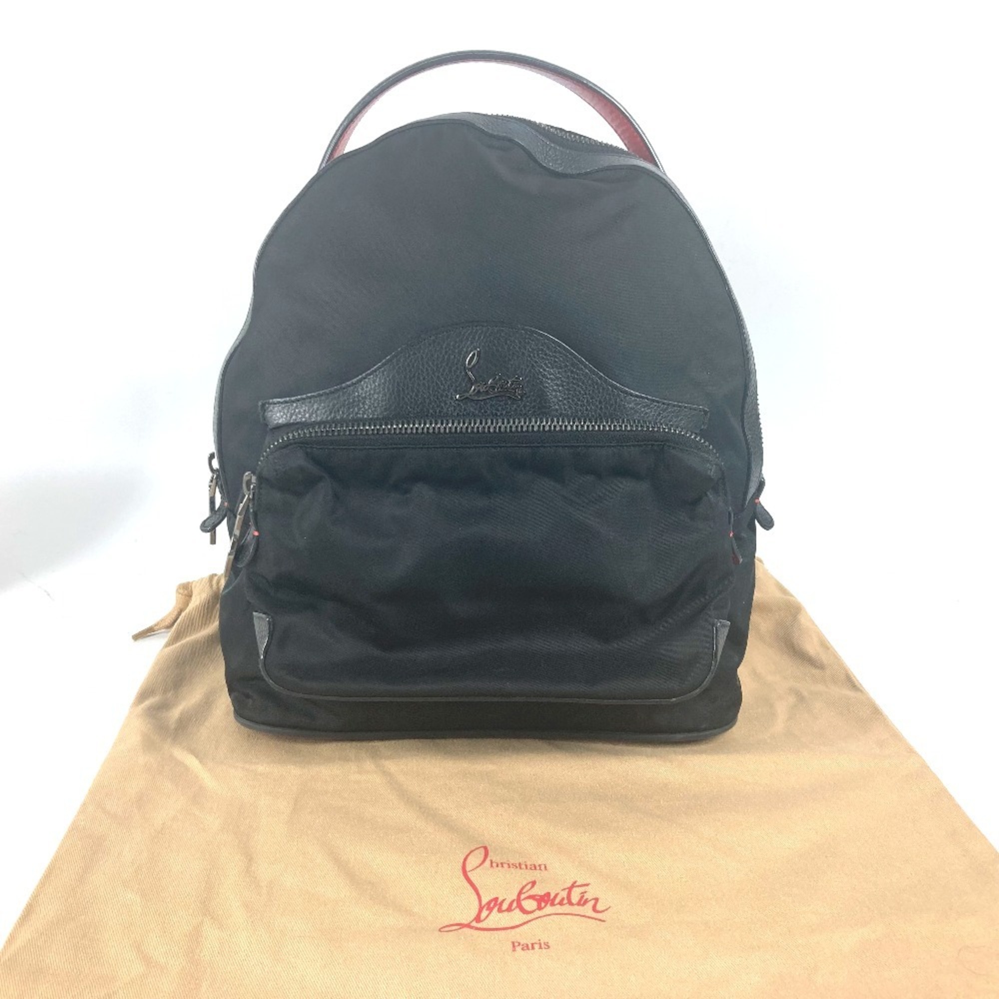 Christian Louboutin Star Studs Backpack Nylon Men's Black