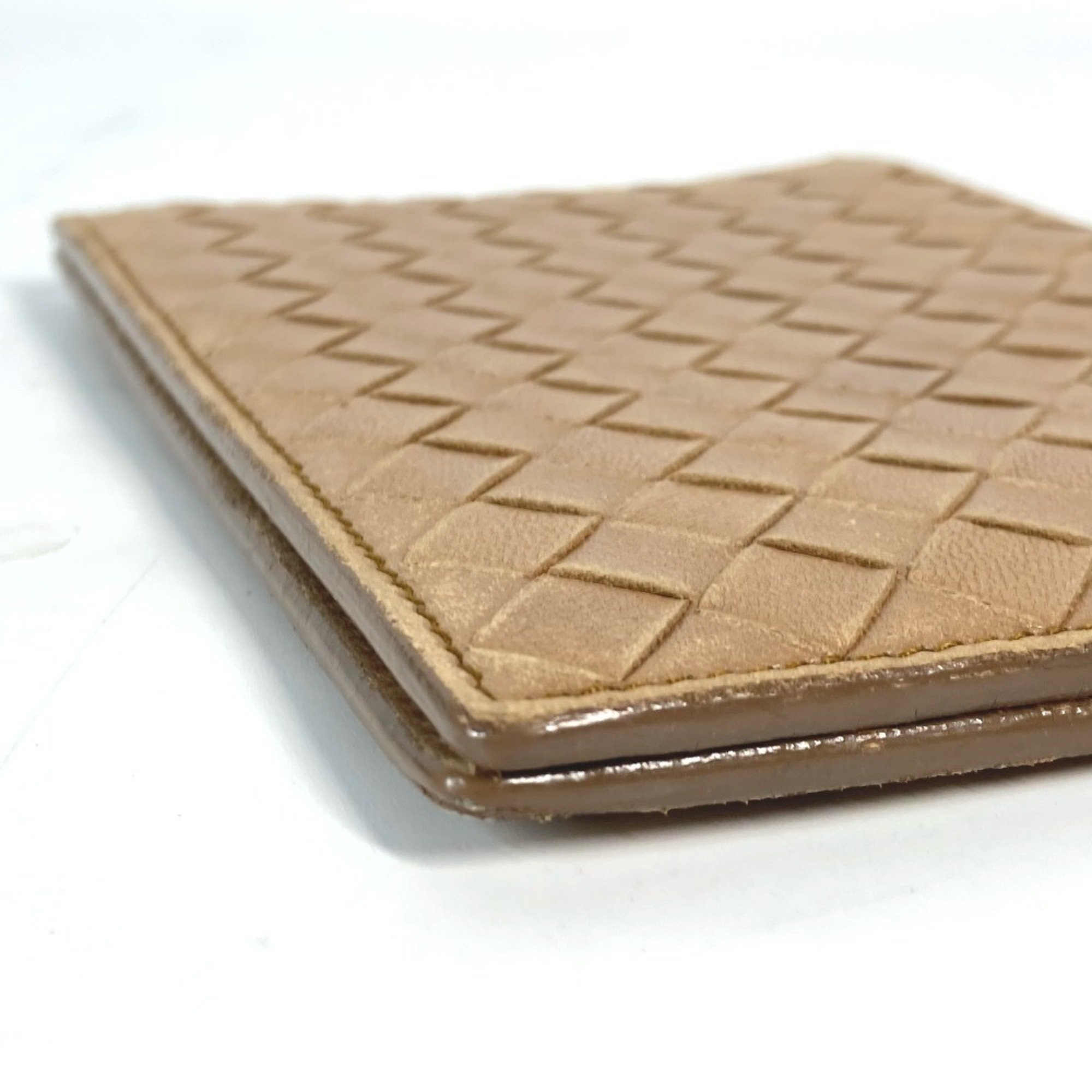 BOTTEGA VENETA Bottega Veneta Intrecciato Cover Stationery Passport Case Leather Men's Women's Beige