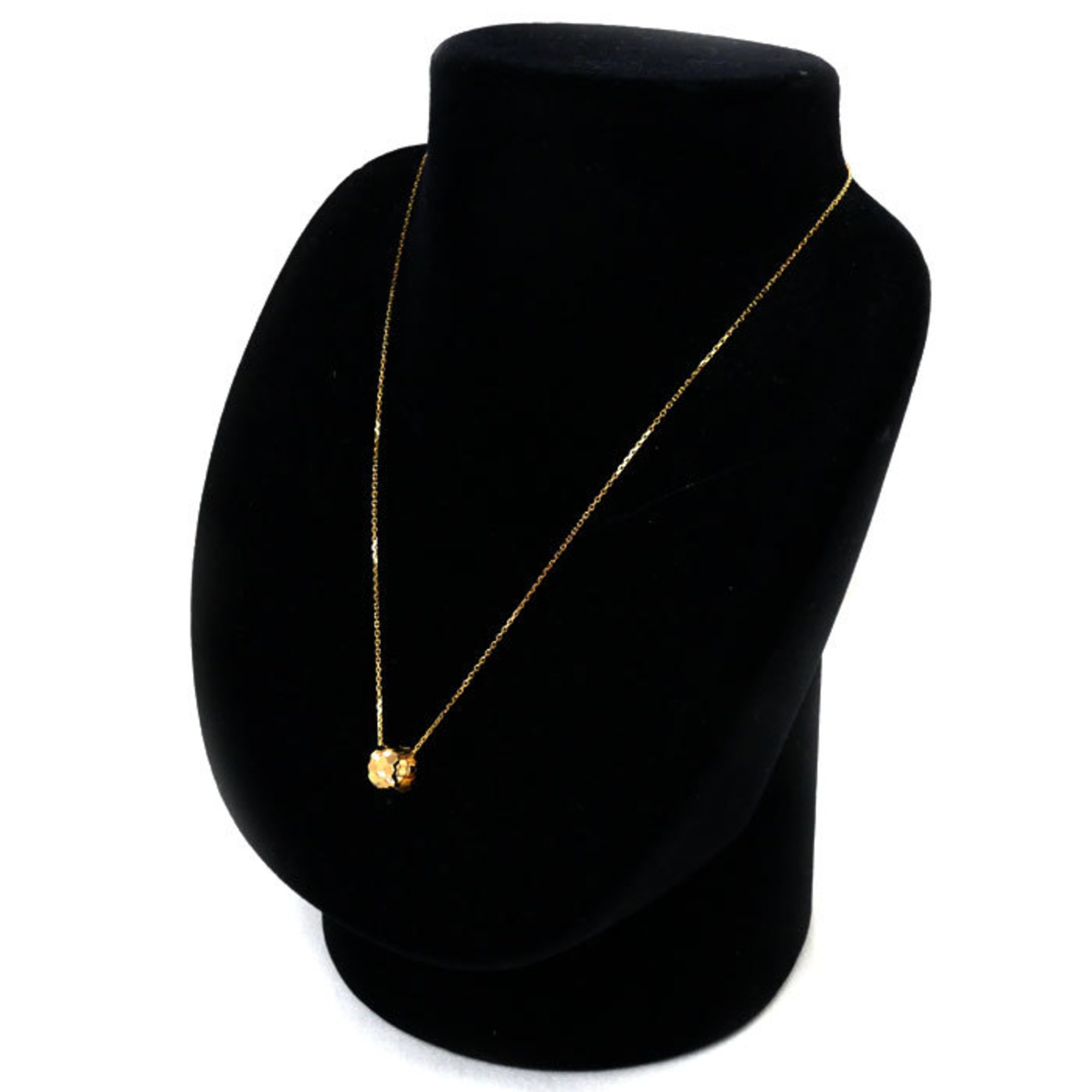 Chaumet K18YG Yellow Gold Be My Love Honeycomb Small Diamond Necklace 085439 4.3g 38-40-42cm Women's