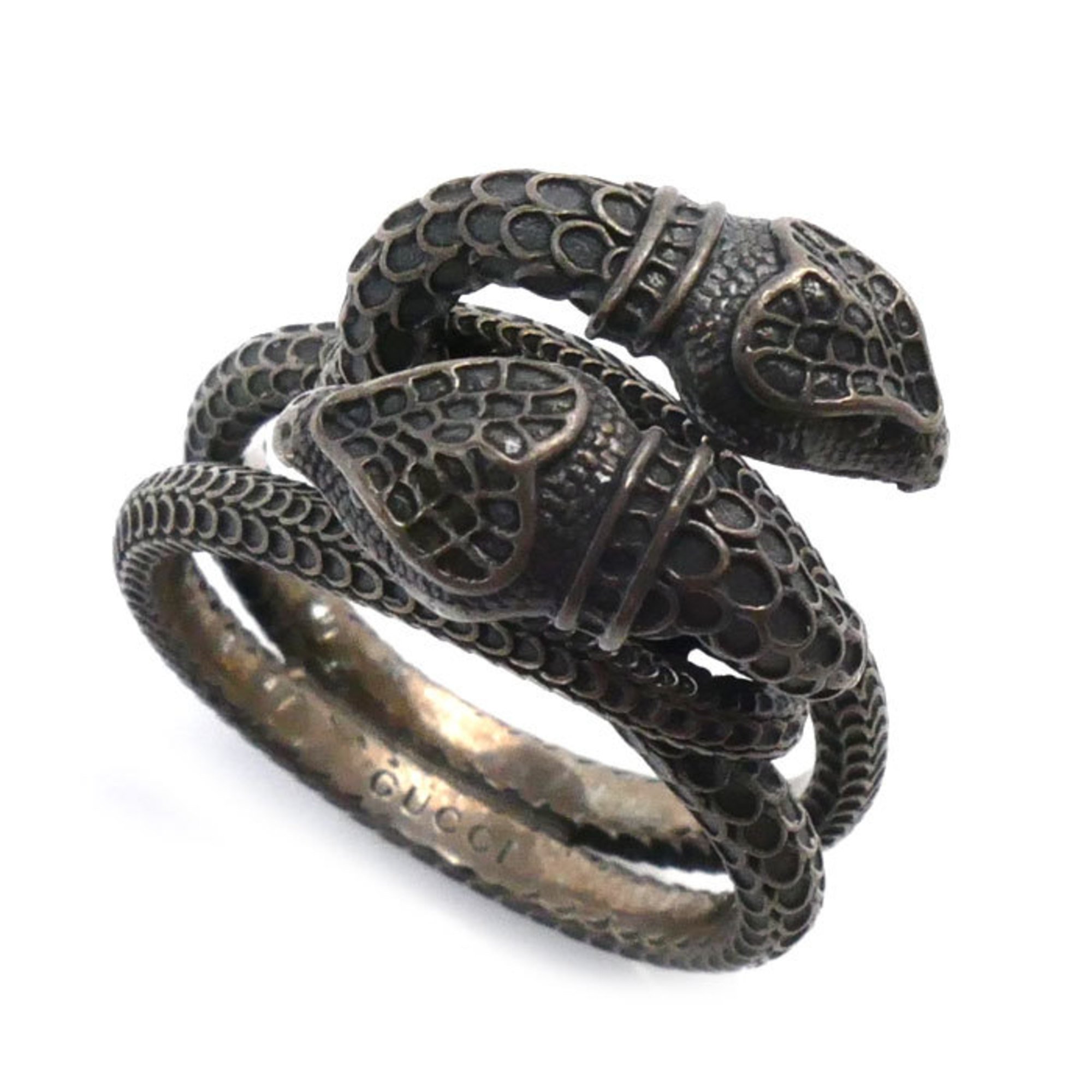 GUCCI Gucci Silver 925 Garden Snake Ring 525177 Size 20 11.0g Men's