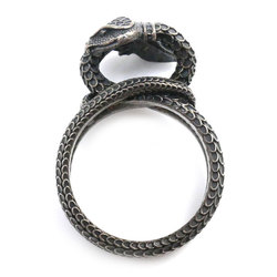 GUCCI Gucci Silver 925 Garden Snake Ring 525177 Size 20 11.0g Men's