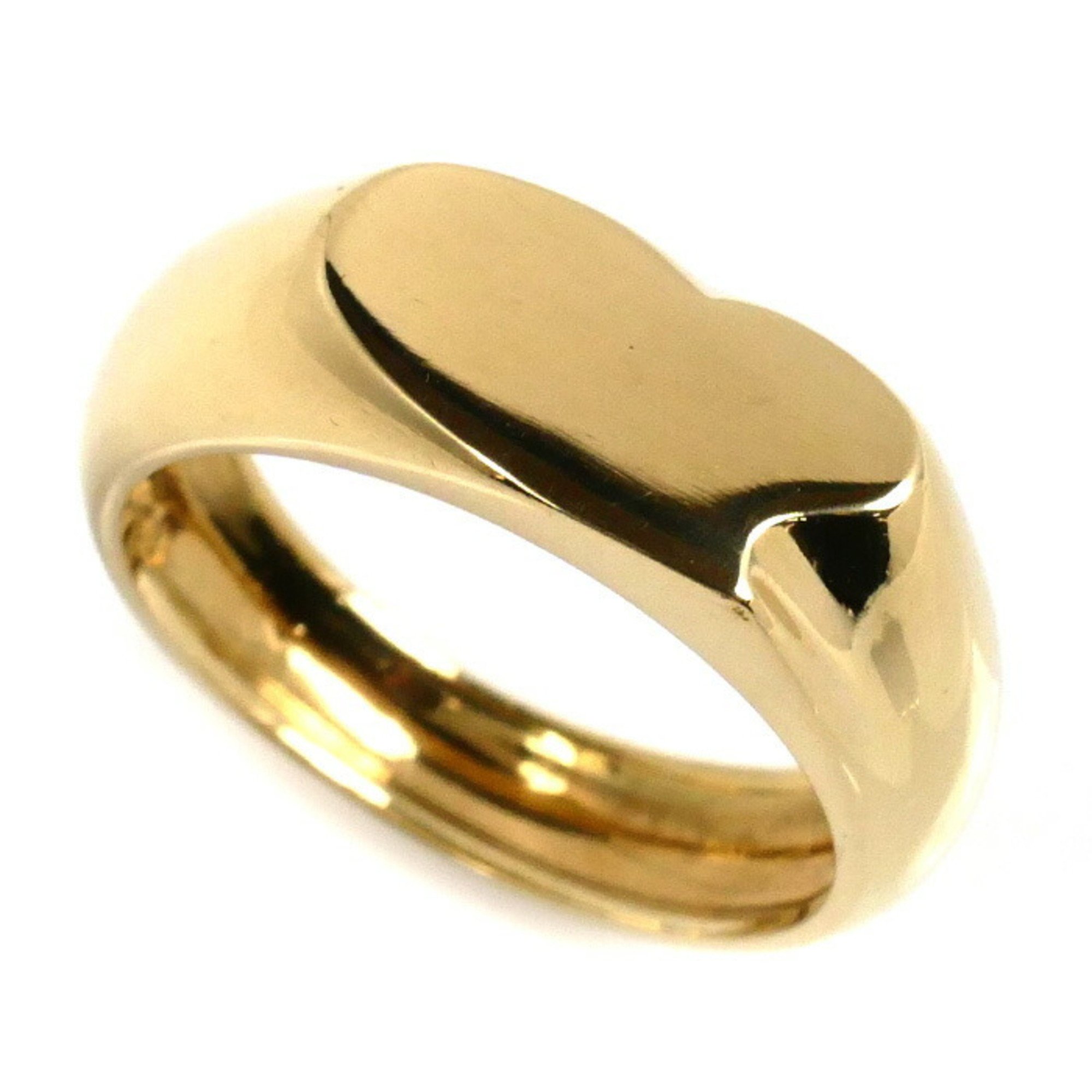 TIFFANY&Co. Tiffany K18YG Yellow Gold Full Heart Ring, Size 7.5, 4.2g, Women's