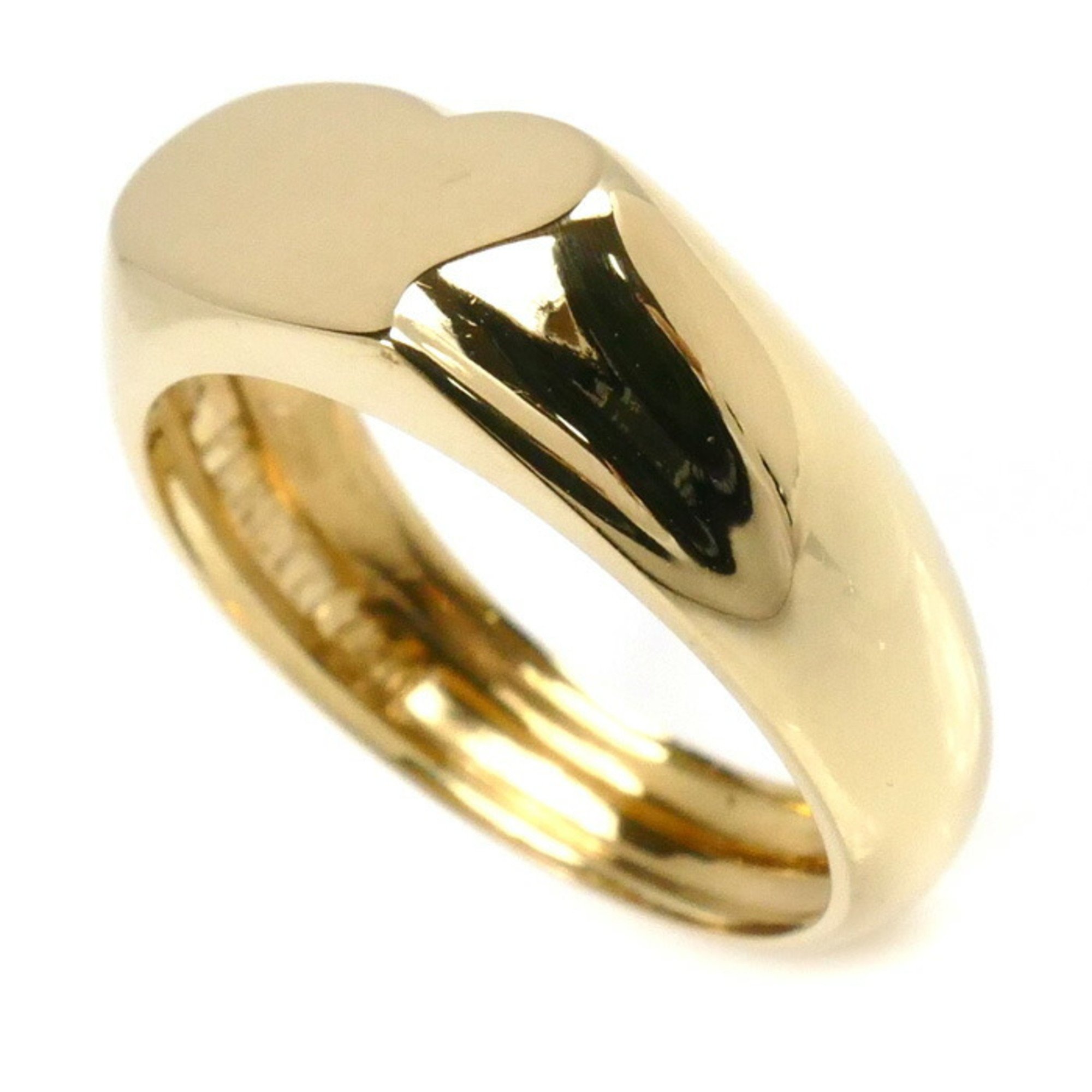 TIFFANY&Co. Tiffany K18YG Yellow Gold Full Heart Ring, Size 7.5, 4.2g, Women's