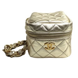 CHANEL Chanel Matelasse Chain Clutch Bag Gold AP2803 Women's