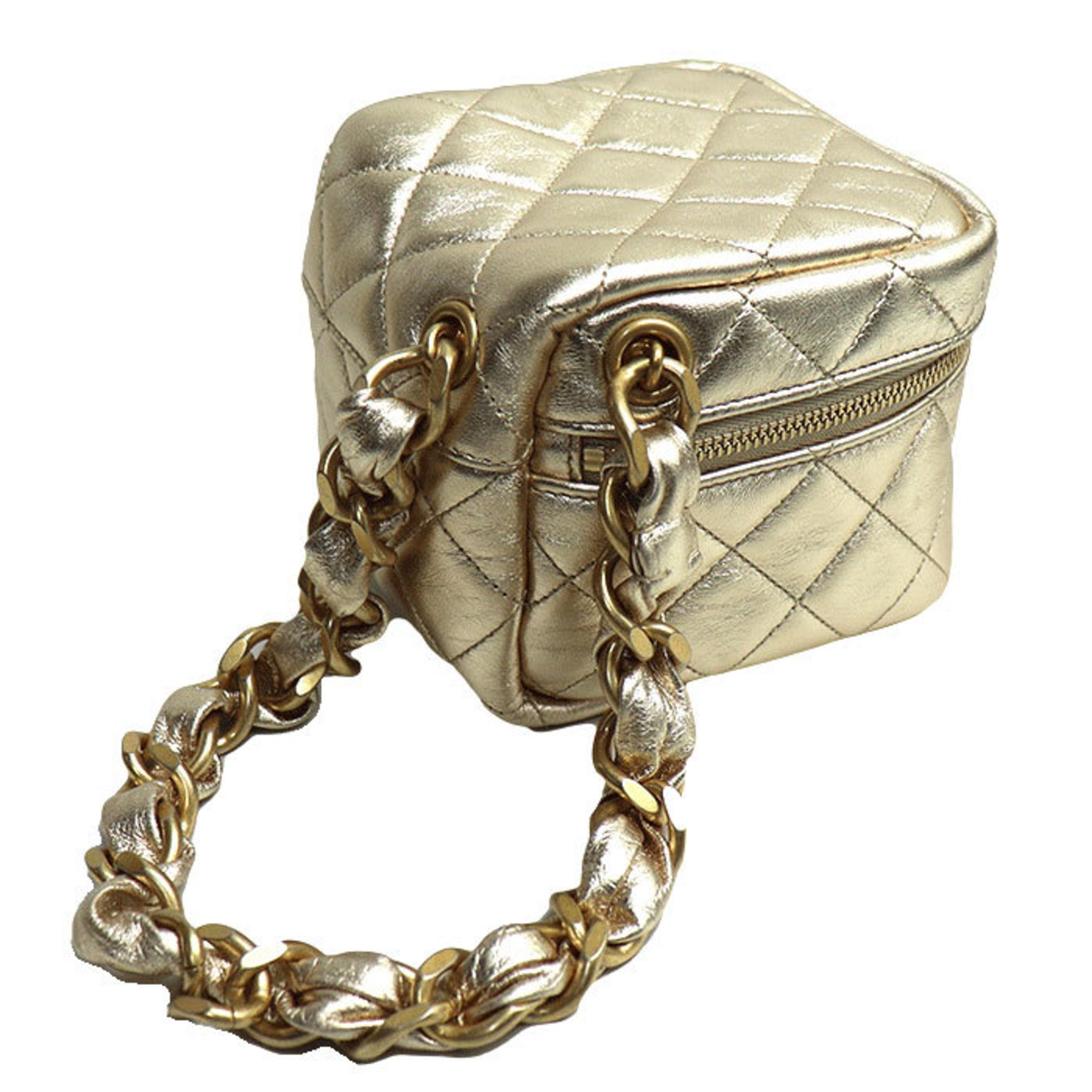 CHANEL Chanel Matelasse Chain Clutch Bag Gold AP2803 Women's