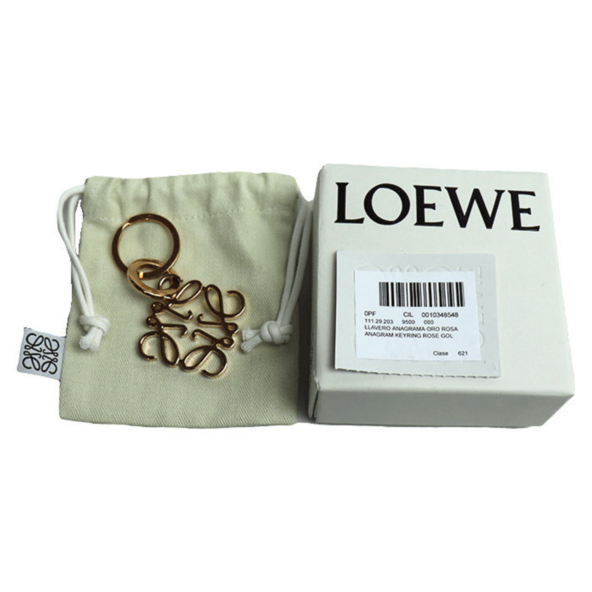 LOEWE Anagram Keyring Key Holder Rose Gold 111.29.203 Women's