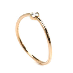 TIFFANY&Co. Tiffany K18PG Pink Gold Wave Single Row Diamond Ring, Diamond, Size 8.5, 0.9g, Women's