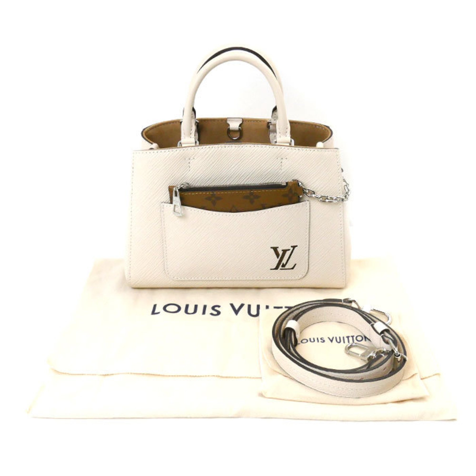 LOUIS VUITTON Louis Vuitton Marel Tote BB 2Way Shoulder Bag Epi Quartz M20520 Women's