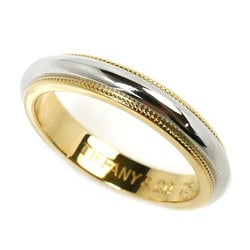 TIFFANY&Co. Tiffany K18YG Yellow Gold Pt950 Platinum Milgrain Ring 60000356 Size 9 5.3g Women's