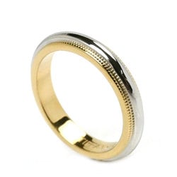 TIFFANY&Co. Tiffany K18YG Yellow Gold Pt950 Platinum Milgrain Ring 60000356 Size 9 5.3g Women's