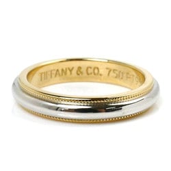 TIFFANY&Co. Tiffany K18YG Yellow Gold Pt950 Platinum Milgrain Ring 60000356 Size 9 5.3g Women's