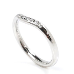 TIFFANY&Co. Tiffany Pt950 Platinum Curved Band Ring 60016939 Diamond Size 9 3.7g Women's