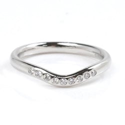 TIFFANY&Co. Tiffany Pt950 Platinum Curved Band Ring 60016939 Diamond Size 9 3.7g Women's